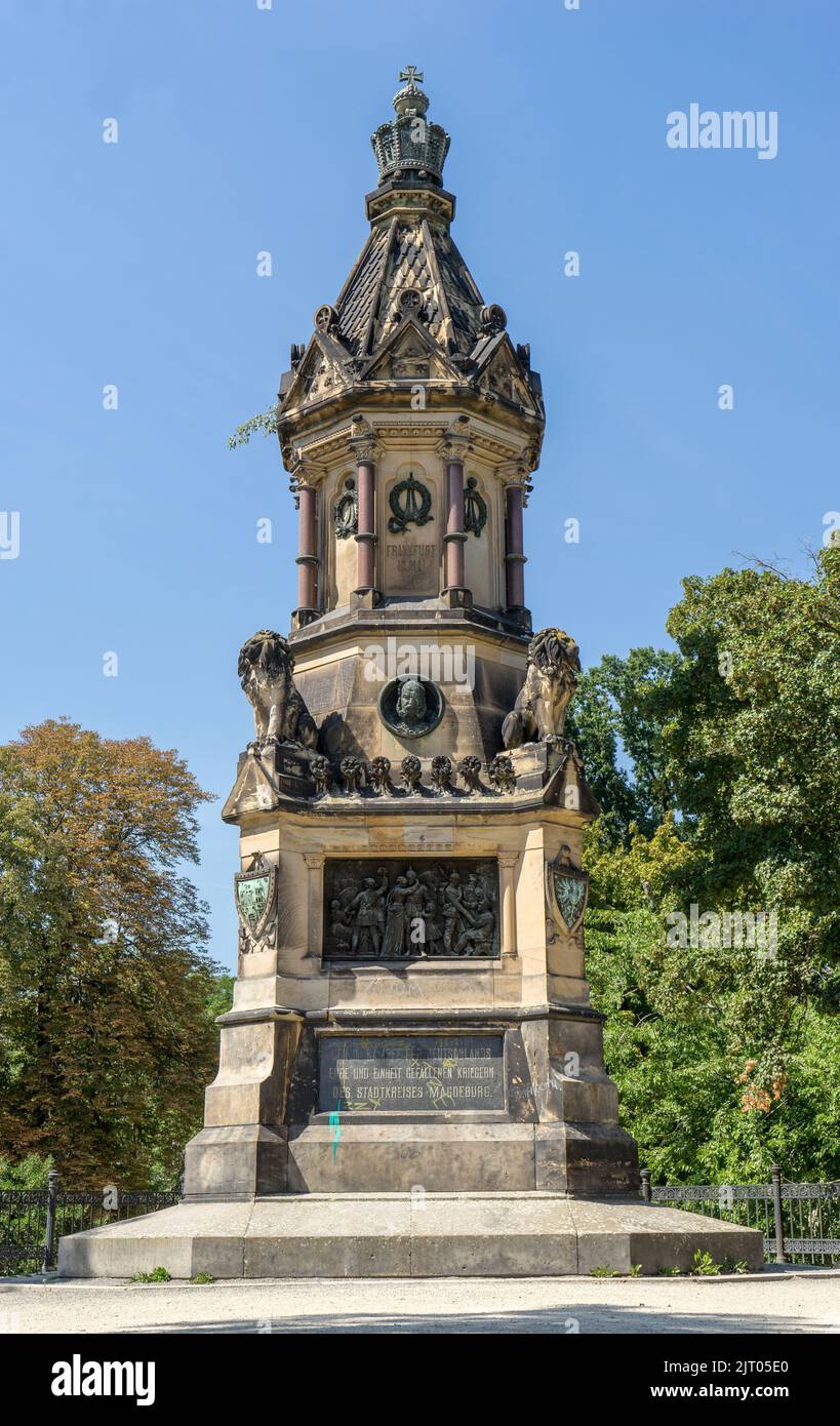 Mémorial de guerre 1870/71 à Magdebourg, Saxe-Anhalt, Allemagne Banque D'Images