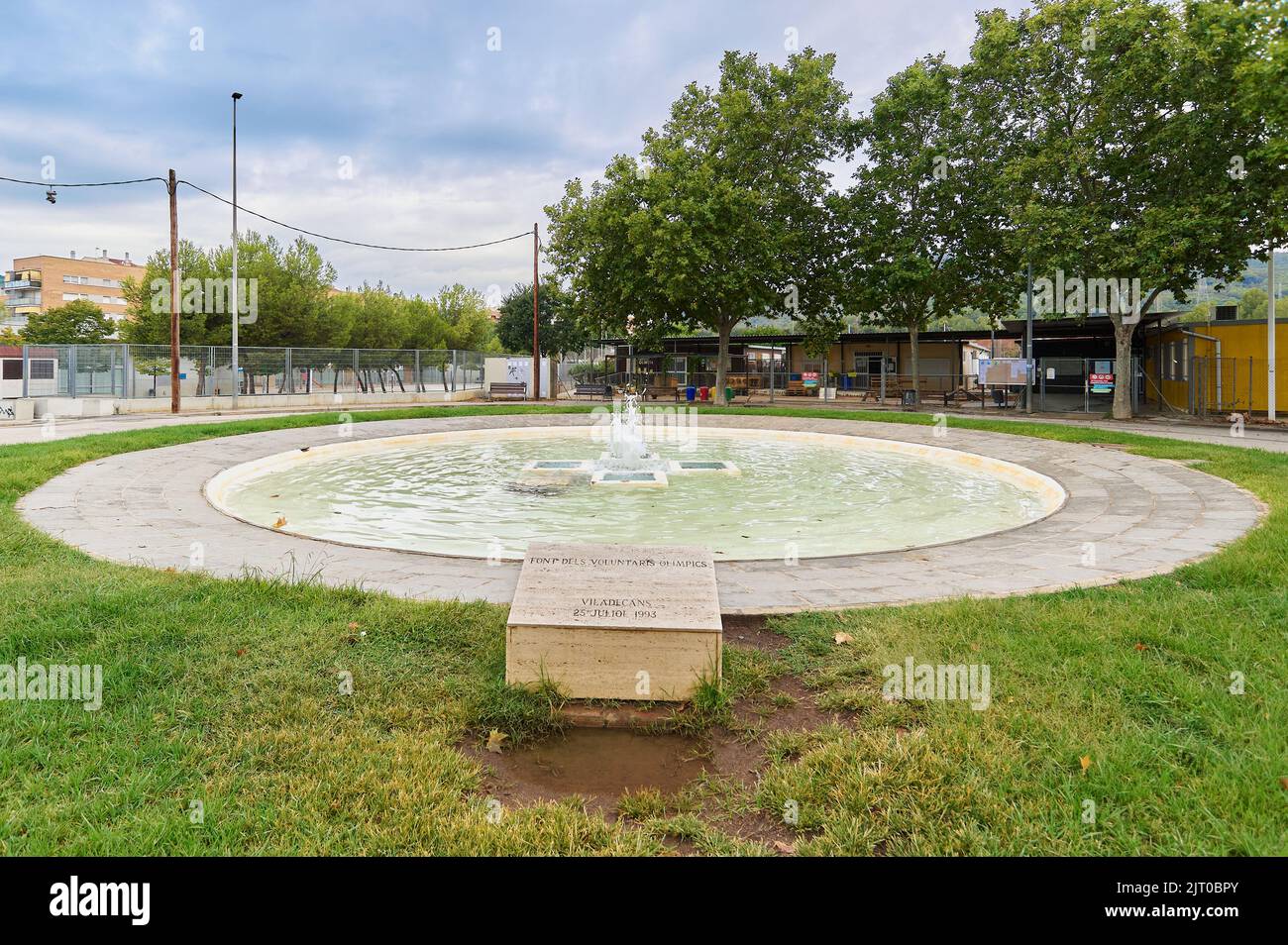Fontaine des volontaires olympiques de Viladecans. Banque D'Images