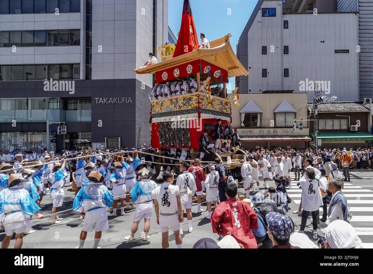 Gion Matsuri (Festival de Gion), défilé de chars, le Taka yama (faucon float), Kyoto, Japon Banque D'Images