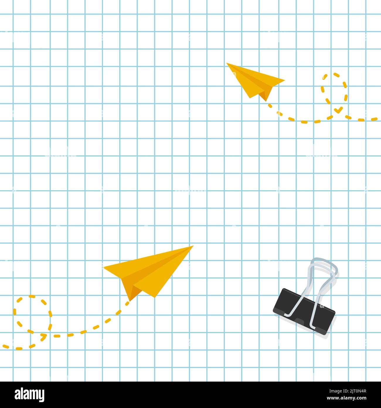 Retour à l'école. Bannière carrée. Papier quadrillé avec plans de papier. Concept d'éducation. Pour la lettre d'information, l'en-tête Web, la publication sur les médias sociaux, la promotion Illustration de Vecteur