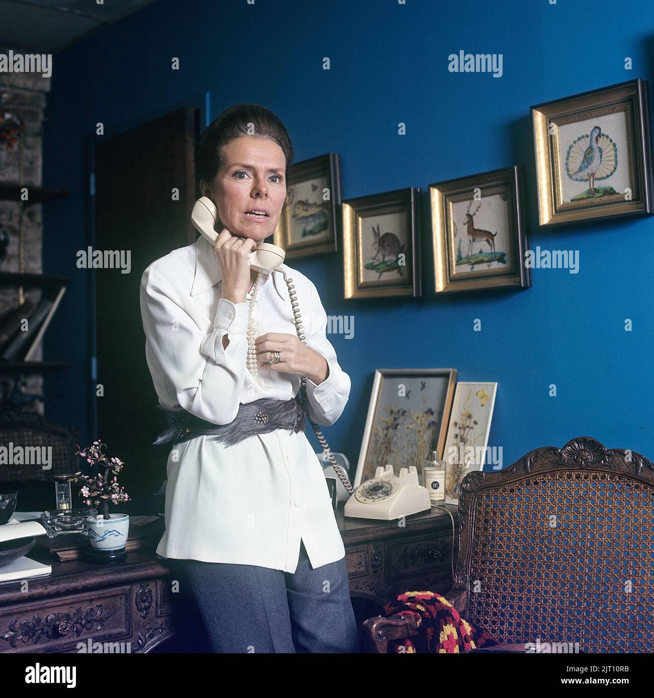 Eileen Ford. 1922-2014. Entreprise américaine et co-fondateur de l'agence modèle américaine Ford Models qui était l'une des premières agences de modélisation internationalement reconnues dans le monde. Photo dans le bureau de l'agence le 8 1972 mars. Banque D'Images