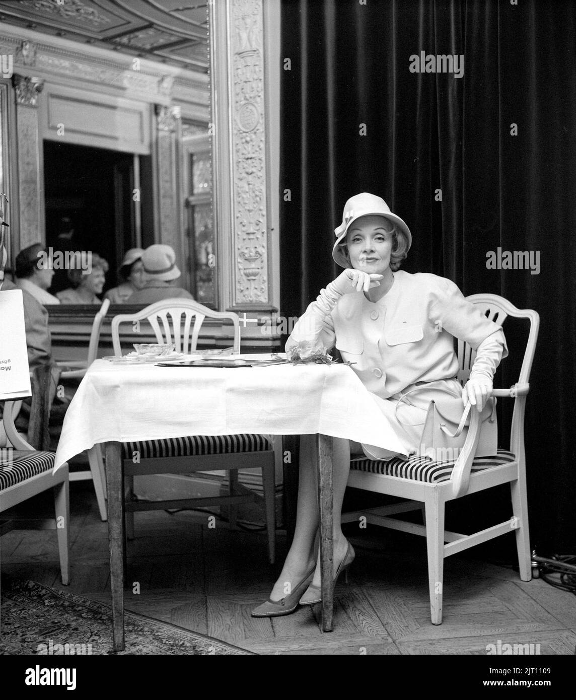 Marlene Dietrich. Né le 27 décembre 1901 - 6 mai 1992. Actrice et chanteuse américaine d'origine allemande dont la carrière s'est étendue de 1910s à 1980s. Photo lors de la représentation à Stockholm 1960. Banque D'Images