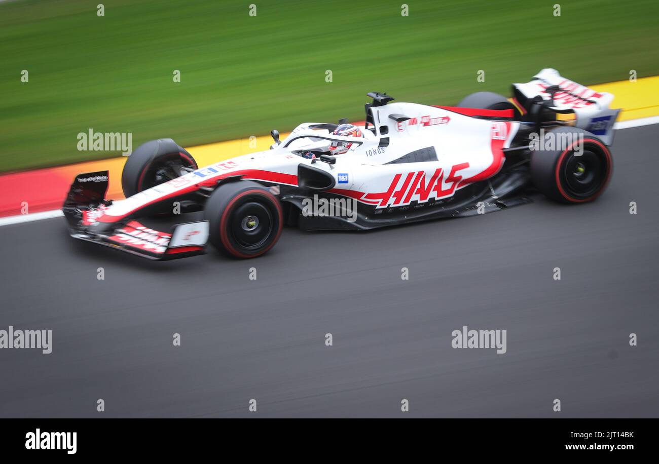 Le pilote danois Haas Kevin Magnussen photographié en action lors de la ...