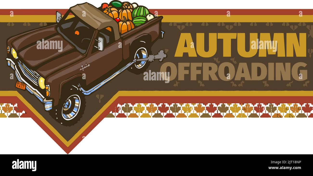 camion 4x4 classique d'automne Illustration de Vecteur