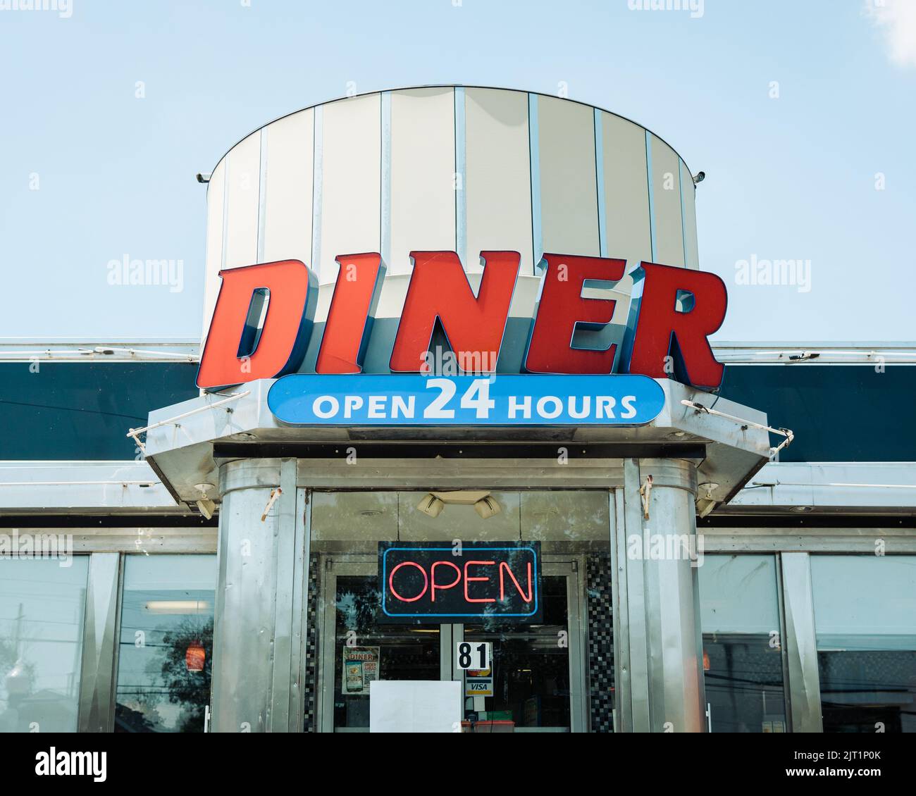 Panneau d'époque Downingtown Diner, Downingtown, Pennsylvanie Banque D'Images