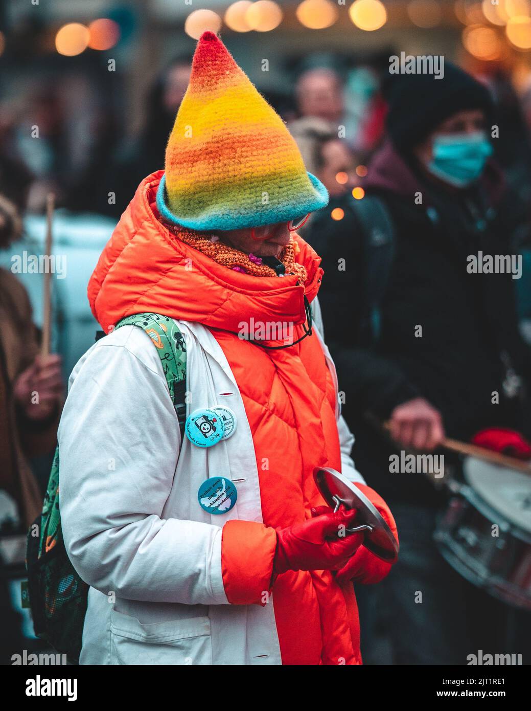 Les gens dans les rues de la ville de Francfort Banque D'Images