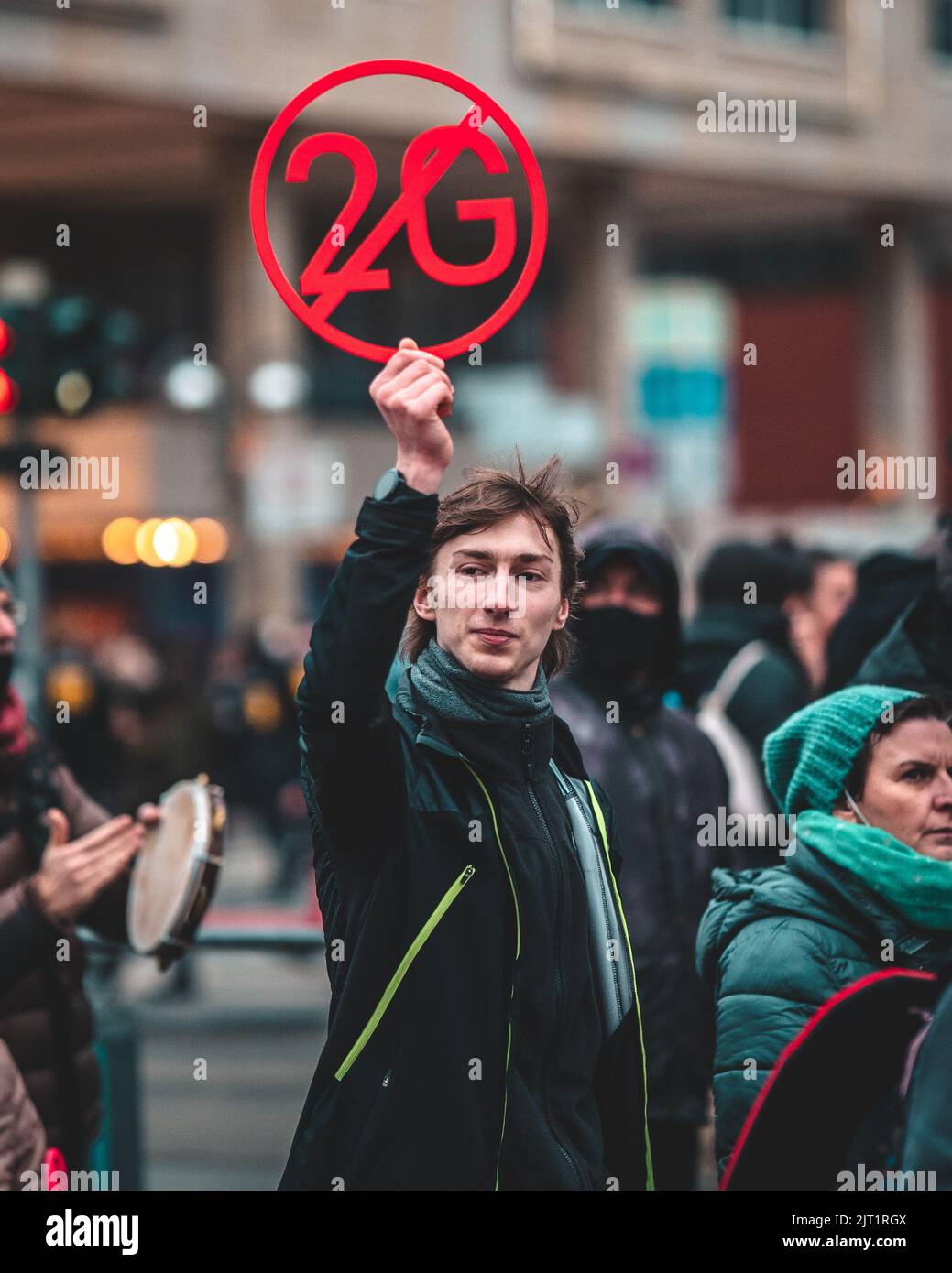 Les gens dans les rues de la ville de Francfort Banque D'Images