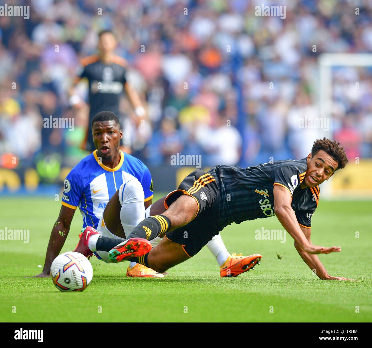 Brighton, Royaume-Uni. 27th août 2022. Tyler Adams, de Leeds United, entre Brighton et Hove Albion et Leeds United à l'Amex on 27 août 2022 de Brighton, en Angleterre, lors du match de la première ligue. (Photo de Jeff Mood/phcimages.com) Credit: PHC Images/Alamy Live News Banque D'Images