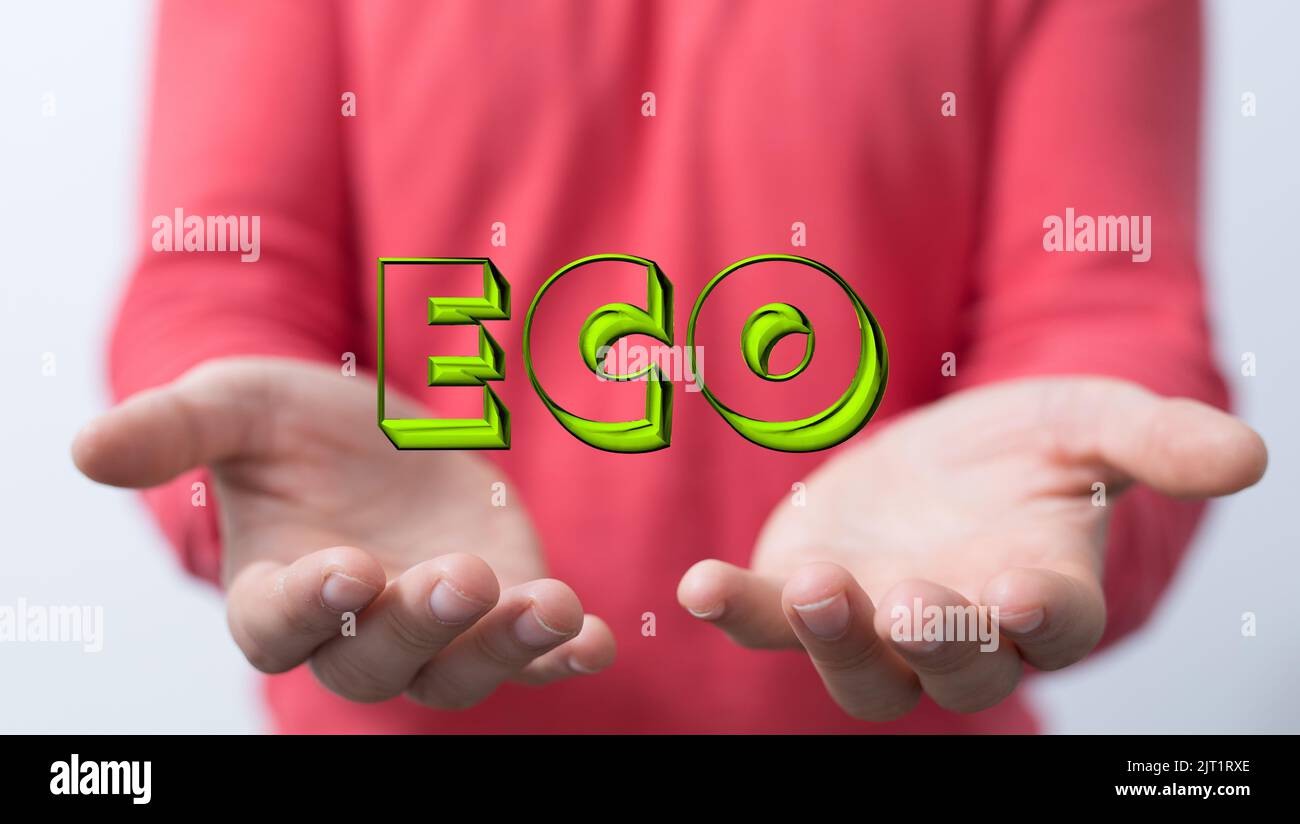 Un rendu 3D de mot Eco dans les mains Banque D'Images
