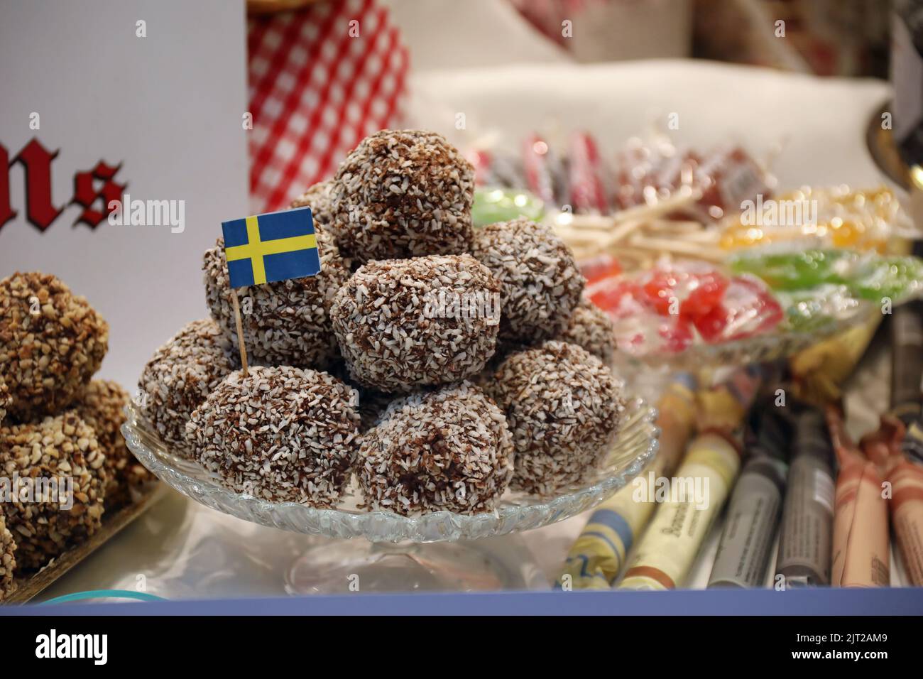 Boules de chocolat suédois traditionnelles Banque D'Images