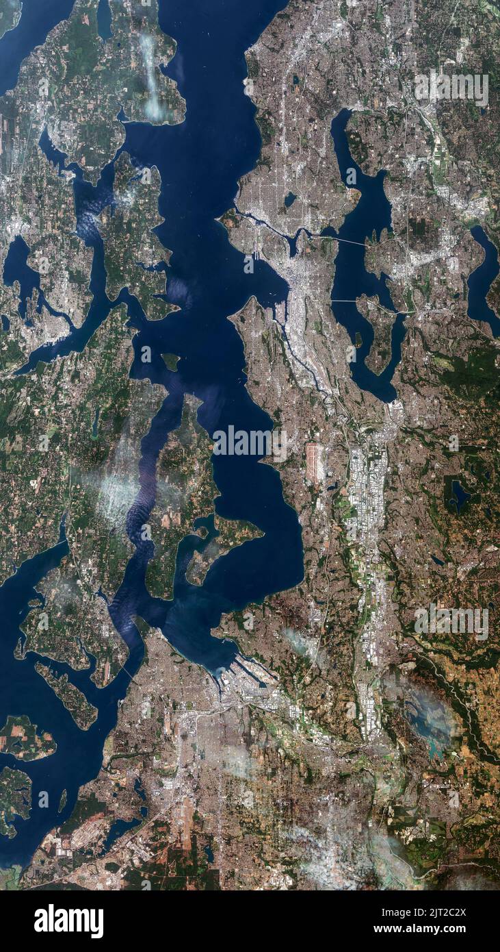 Antenne de Puget Sound et Seattle, Washington Banque D'Images