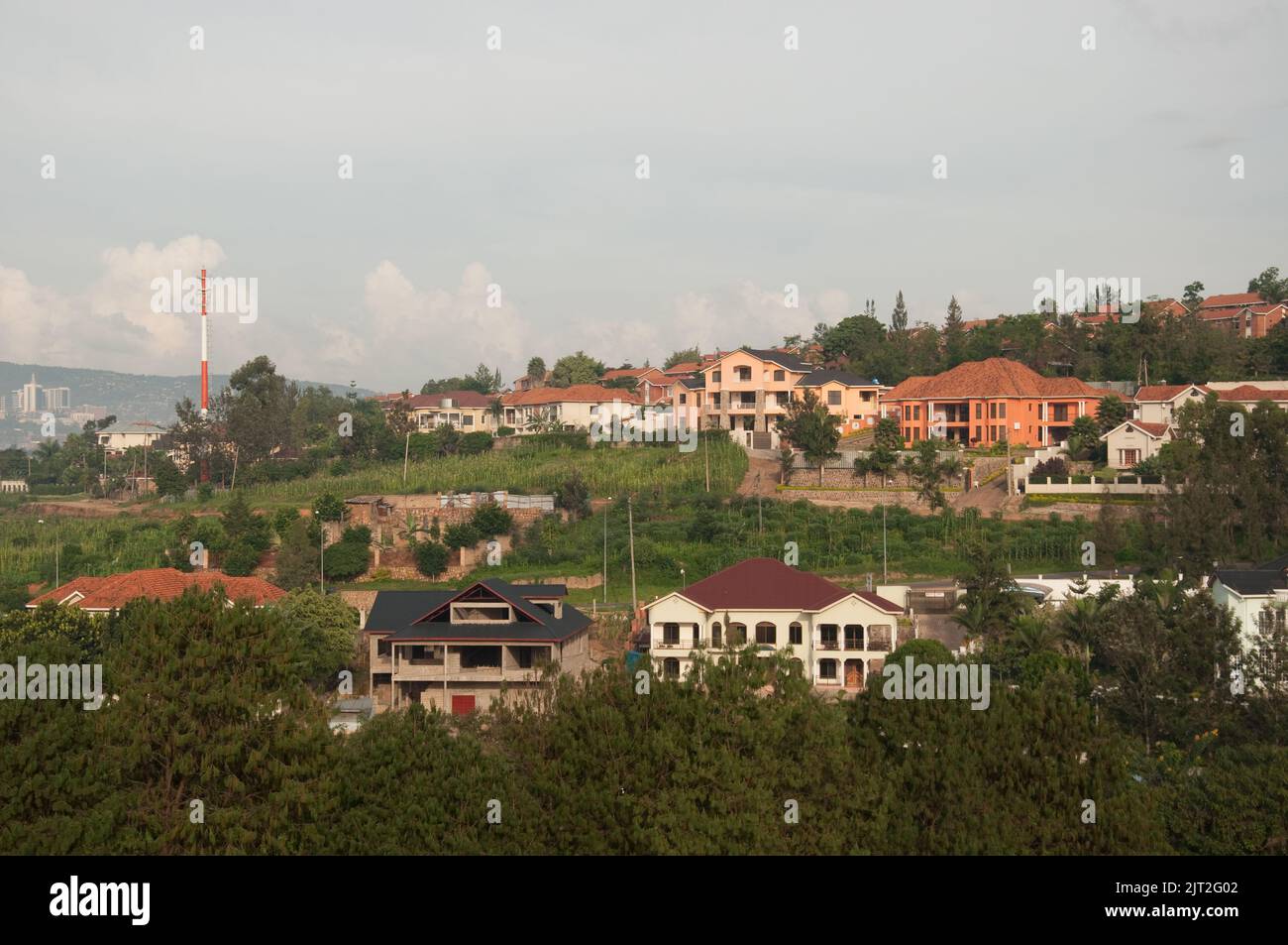 Banlieue de Kigali, Kigali, Rwanda. De nouvelles maisons sont construites dans la banlieue de Kigali, la capitale du Rwanda. Banque D'Images