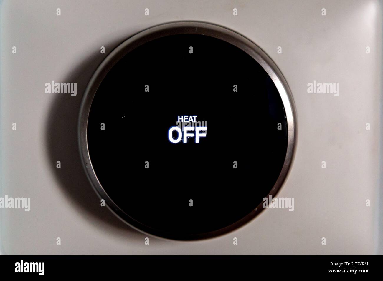 Un thermostat de chauffage est désactivé Banque D'Images