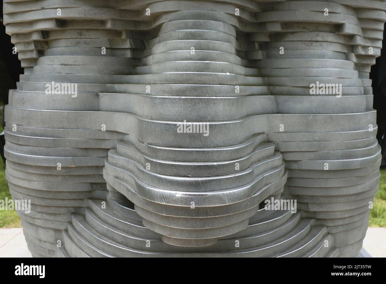 Gros plan sur la statue en aluminium d'Arthur Fiedler, Boston, Massachusetts, États-Unis Banque D'Images