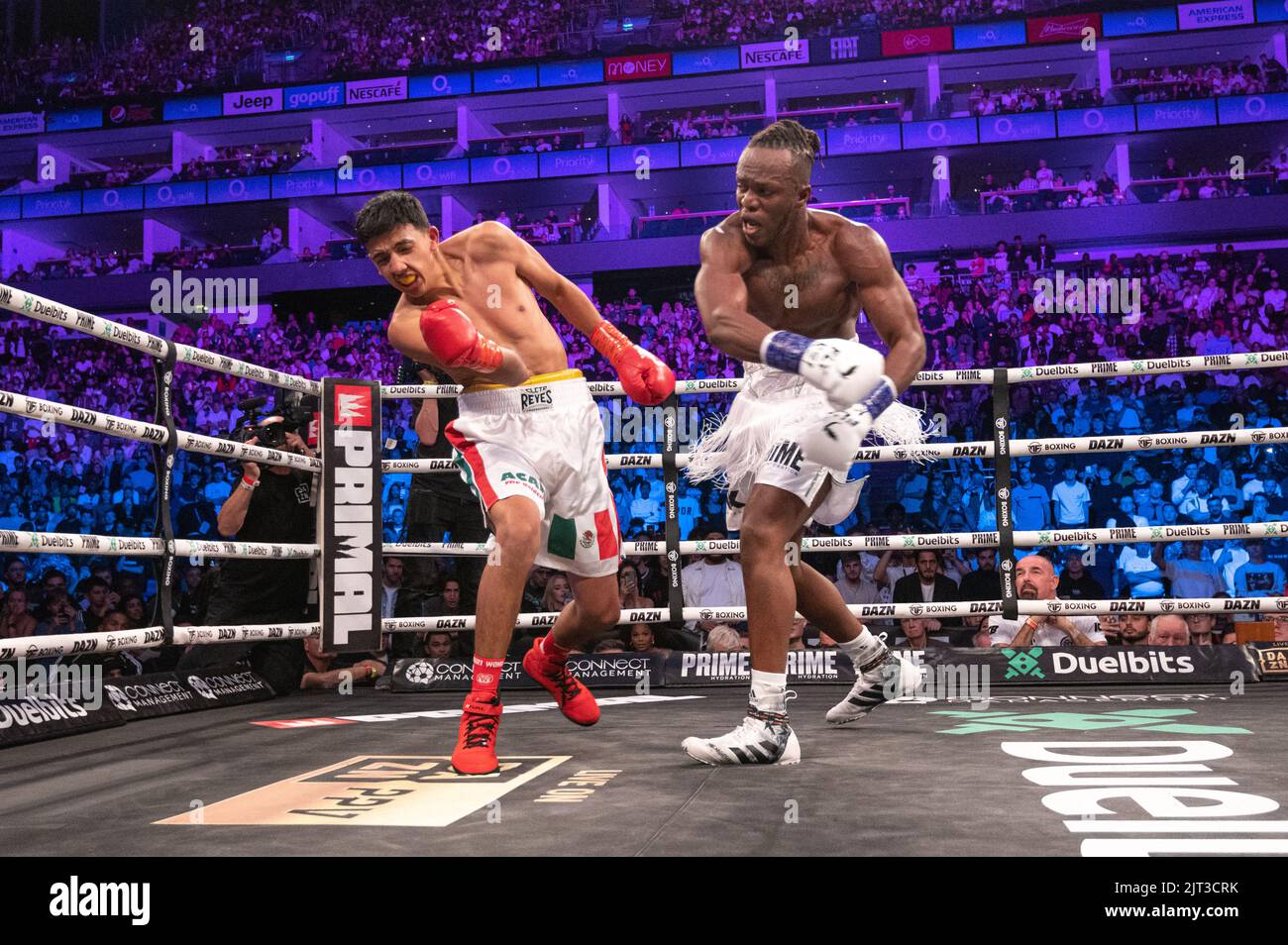 YouTube personnalité KSI d'Angleterre et Luis Alcaraz Pineda du Mexique lors de leur combat de boxe poids-croise "deux combats en une nuit" Banque D'Images YouTube personnalité KSI d'Angleterre et Luis Alcaraz Pineda du Mexique lors de leur combat de boxe poids-croise "deux combats en une nuit" Banque D'Images