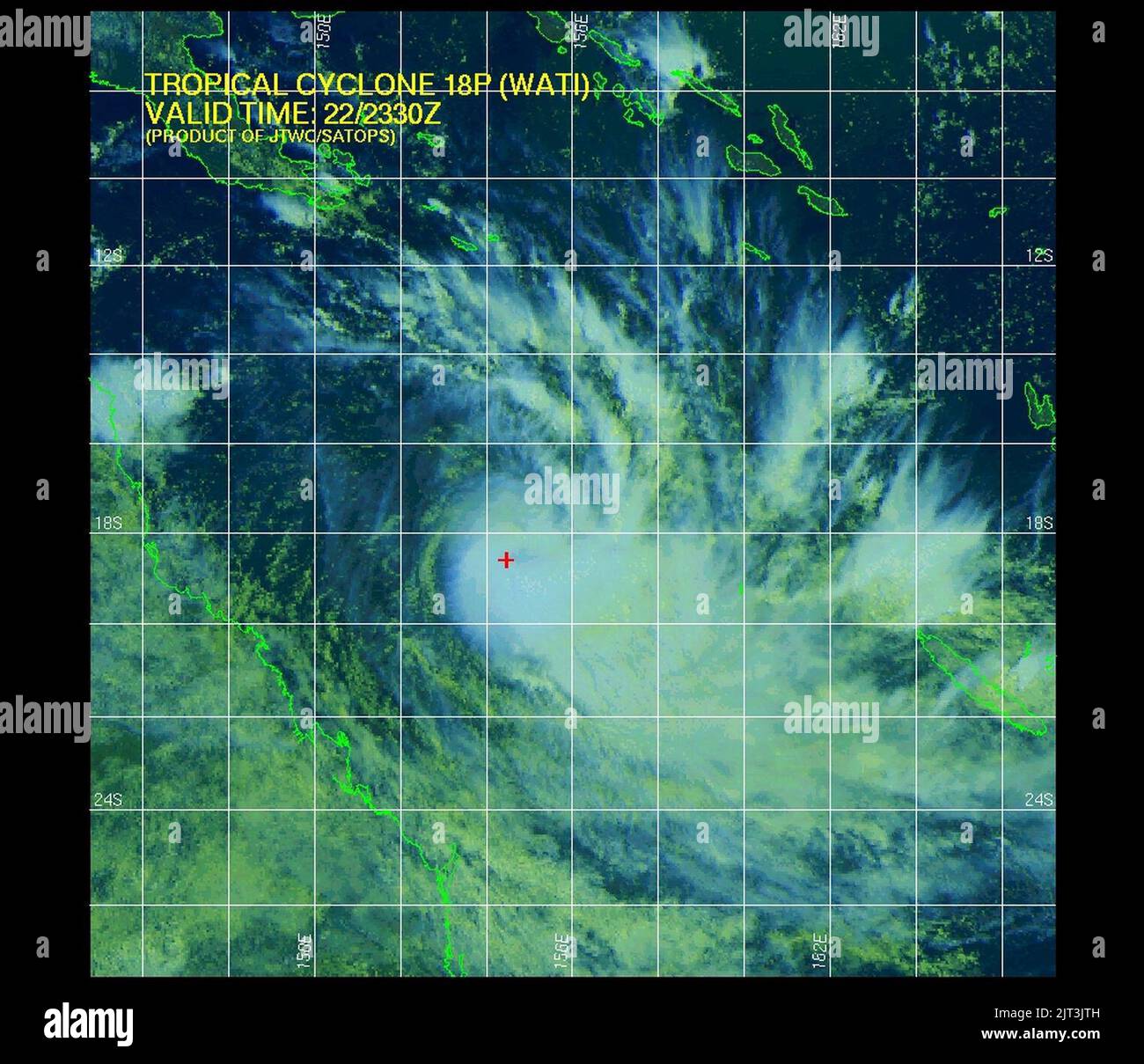 Cyclone tropical 18P (Wati) 2006-03-22 2330Z. Banque D'Images