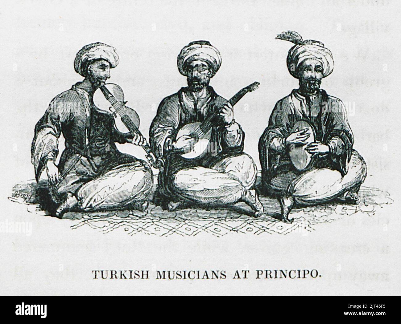 Musiciens turcs à Principo - Frankland Charles Colville - 1829. Banque D'Images