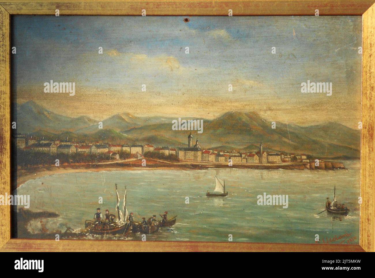 Ucciani.P (tabl) Corse, golfe d'Ajaccio 1884 (aile sur toile) coll. privée Ajaccio. Banque D'Images