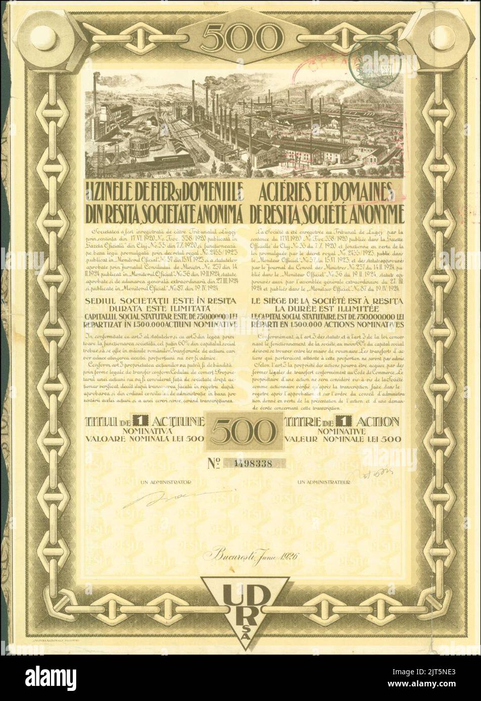 UDR SA 1926. Banque D'Images