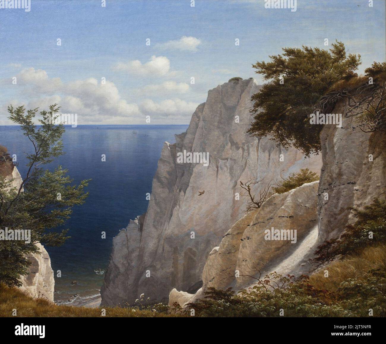 Udsigt sur havet fra Taleren på Møns Klint, 1851. Banque D'Images