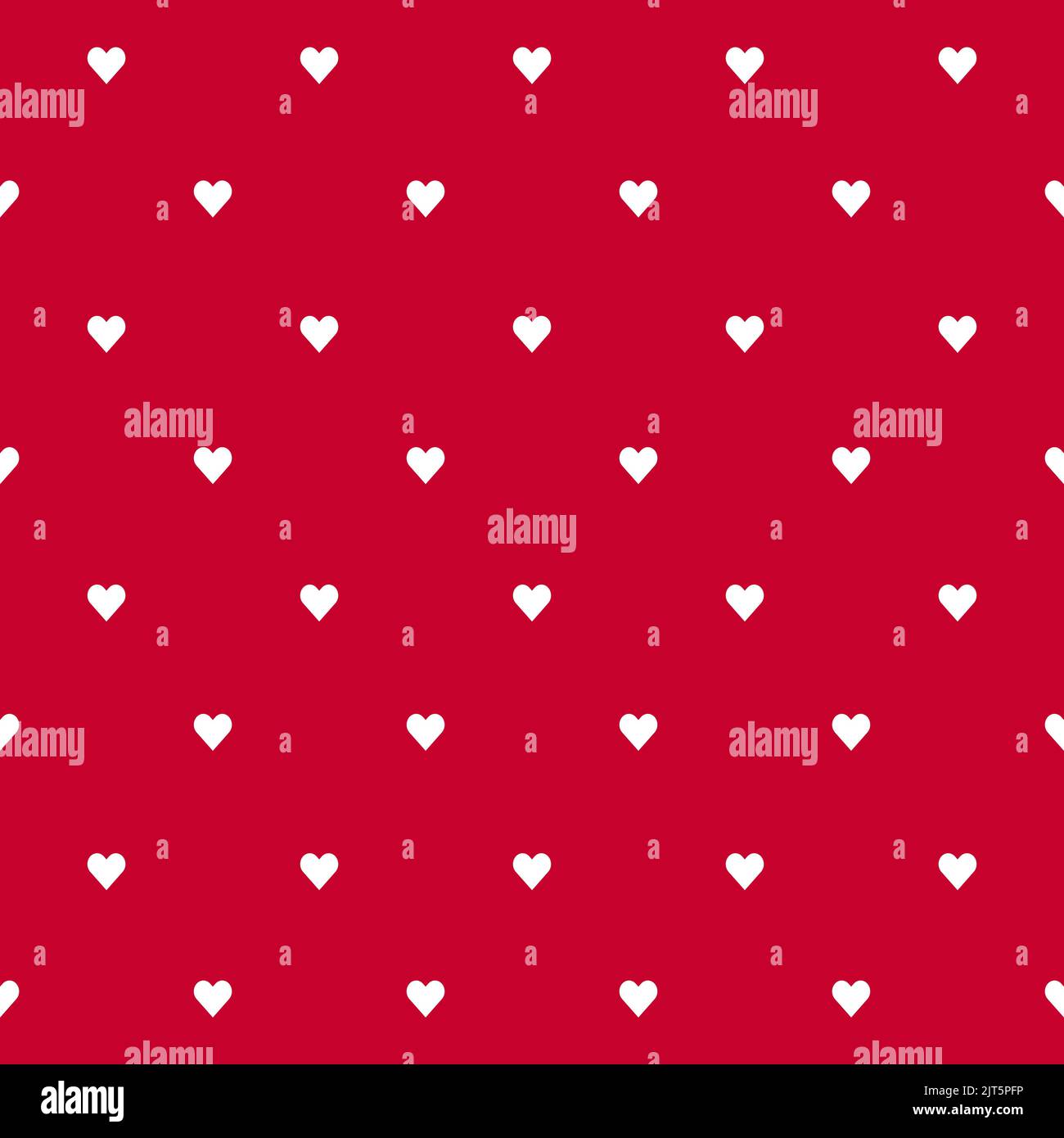 Motif vectoriel coeur sans coutures pour la Saint-Valentin. Coeurs blancs simples sur fond rouge. Illustration de Vecteur