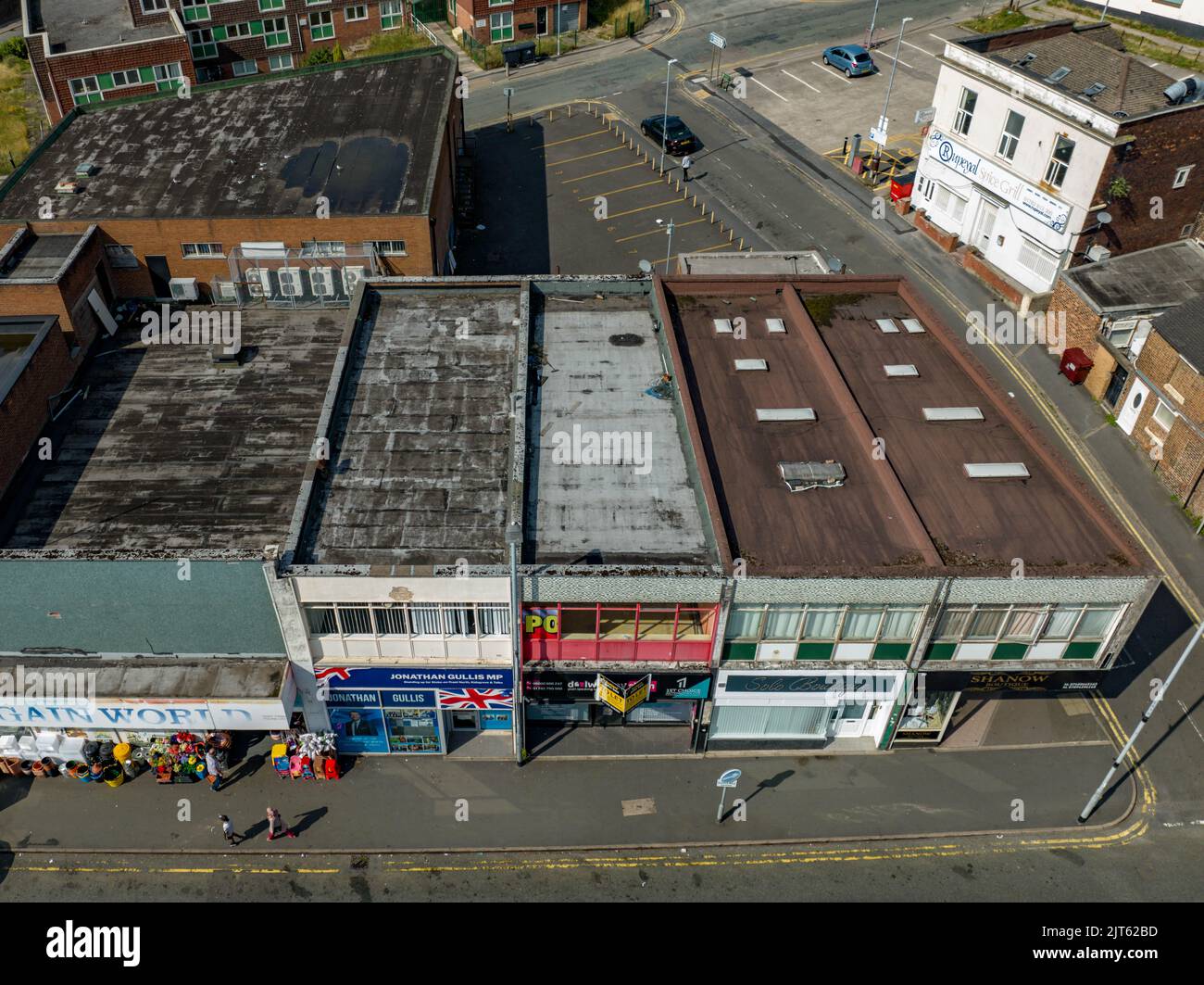 Images aériennes de Stoke sur Trent North MP Shop Jonathon Jonathan Gullis dans Tunstall et la région environnante, drone de l'air oiseaux vue de l'oeil nouvelles Banque D'Images