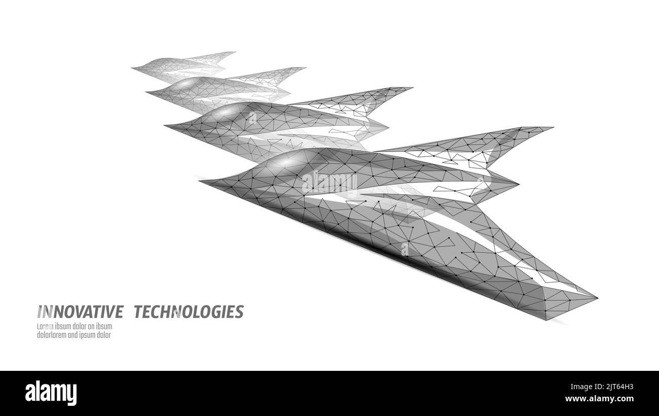 3D concept de faible poly de drone de combat. Acquisition d'une cible UAV sur le champ de bataille d'un véhicule militaire aérien sans pilote. L'armée d'un avion de drone de guerre frappe un vecteur de conflit Illustration de Vecteur