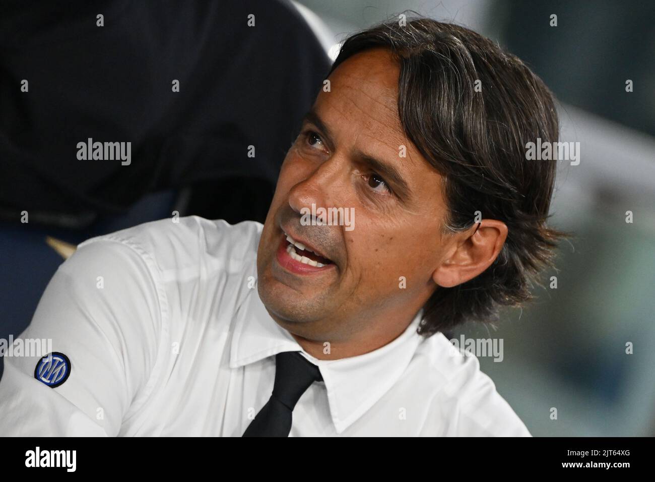 Foto Alfredo Falcone/Lapresse 26 Agosto 2022 - Roma, Italia - sport, calcio - Lazio vs Inter - Campionato italiano di calcio Serie A TIM 2022/2023 - Stadio Olimpico. Nella foto: Simone Inzaghi Foto Alfredo Falcone/Lapresse 26 août 2022 Rome, Italie - sport, calcio - Lazio vs Inter - Championnat italien de football de série A 2022/2023 - Stade Olimpic. Dans la photo: Simone Inzaghi Banque D'Images