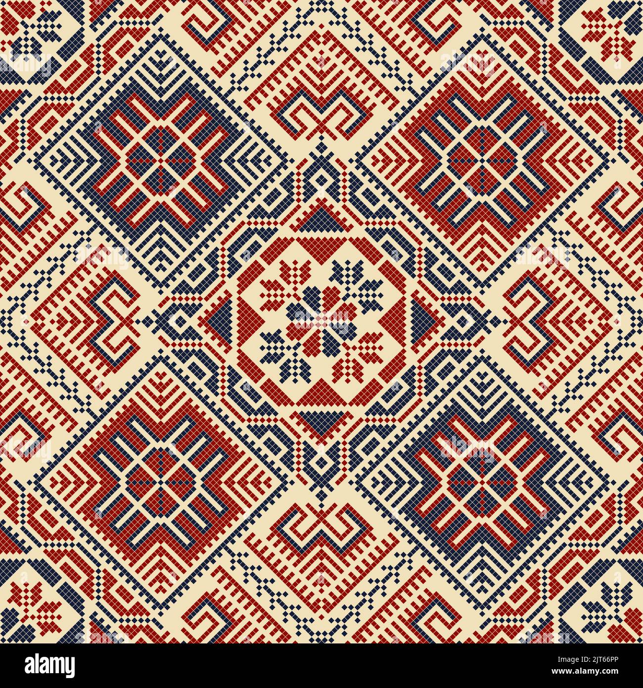 Broderie motif Tatreez, décoration vectorielle palestinienne Illustration de Vecteur