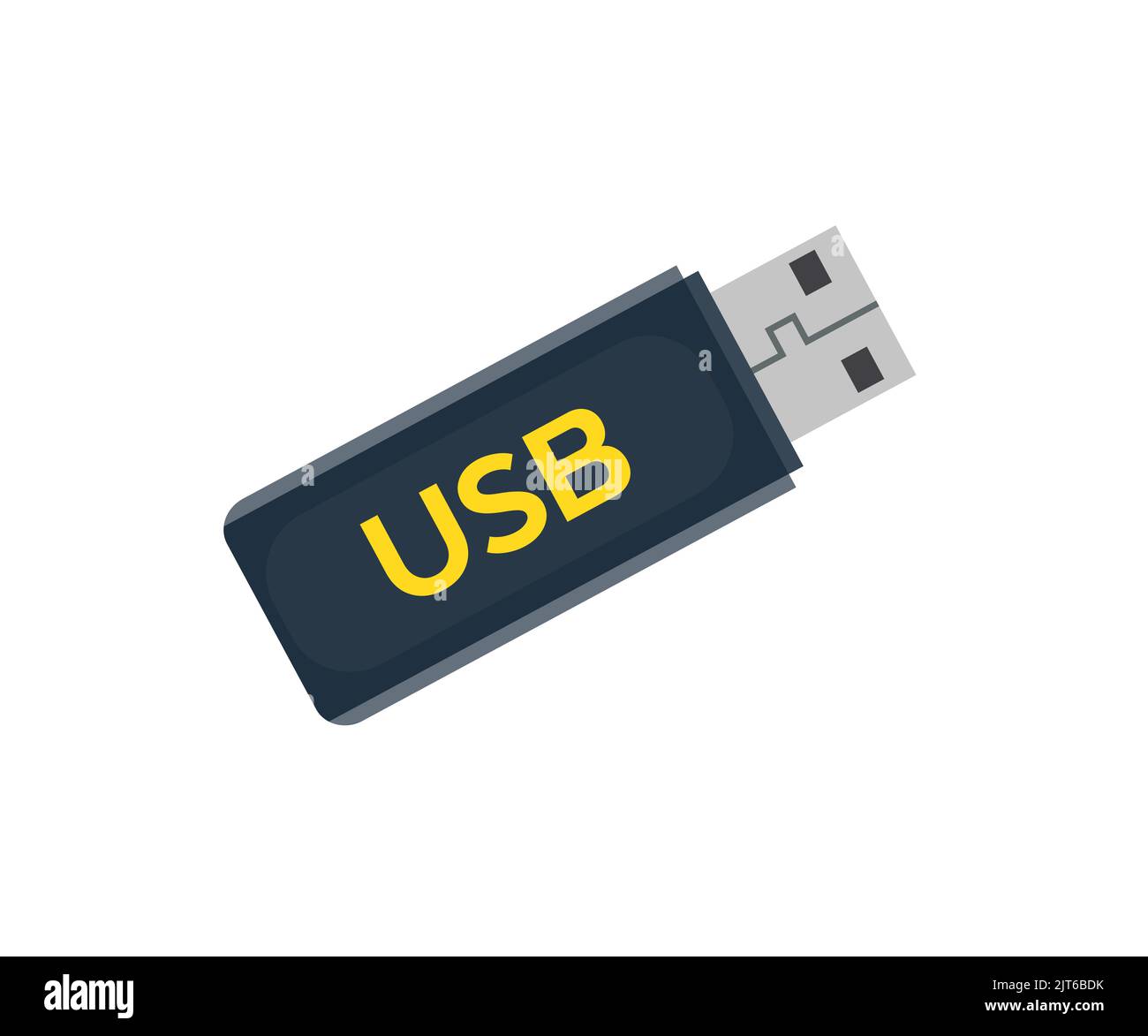 Clé USB, périphérique de stockage de données compact. Logo Memory StickTM. Concept de cybersécurité des informations personnelles. Clé USB et obsolète. Illustration de Vecteur
