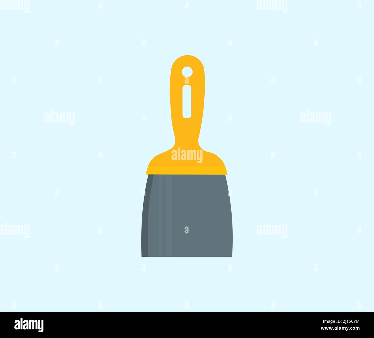 Nouvelle conception de spatule, Painter Putlied, logo d'outil de couteau Putty. Gros plan. Travail de réparation de la maison. Conception et illustration de vecteur. Illustration de Vecteur
