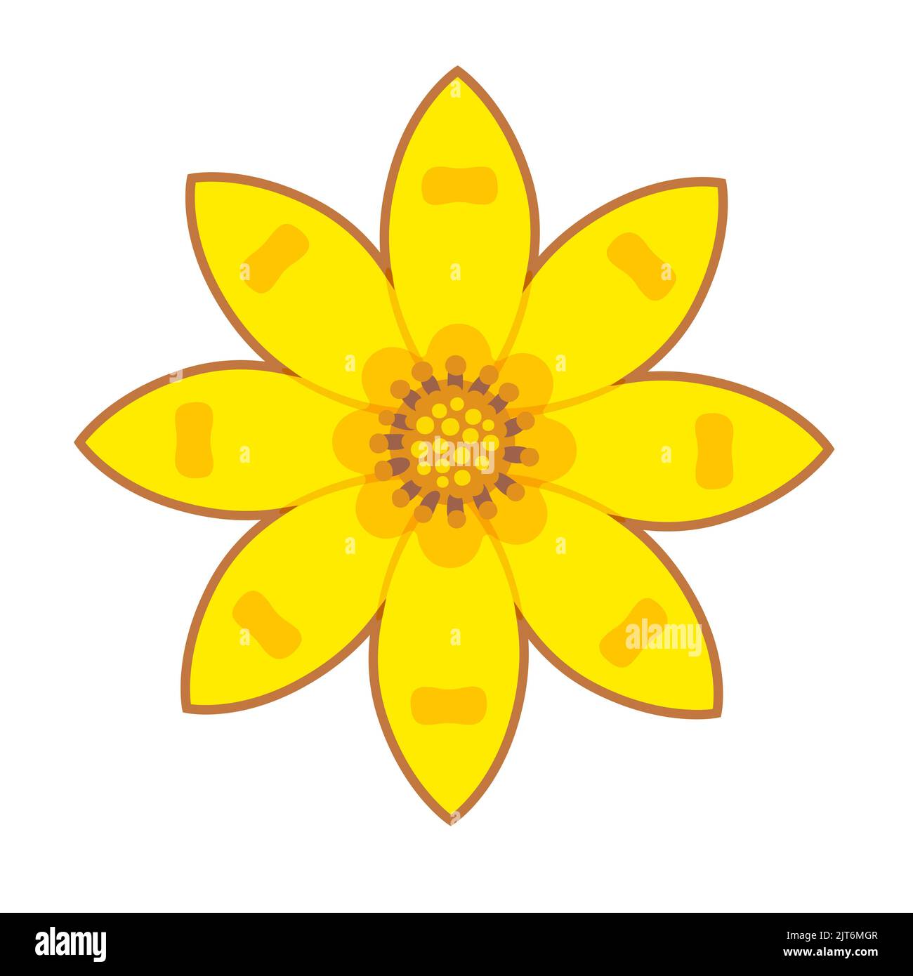 Adey abeba fleur éthiopienne, symbole d'Enkutaash (nouvel an éthiopien). Dessin de dessin animé, illustration de clip art vectoriel isolée. Illustration de Vecteur