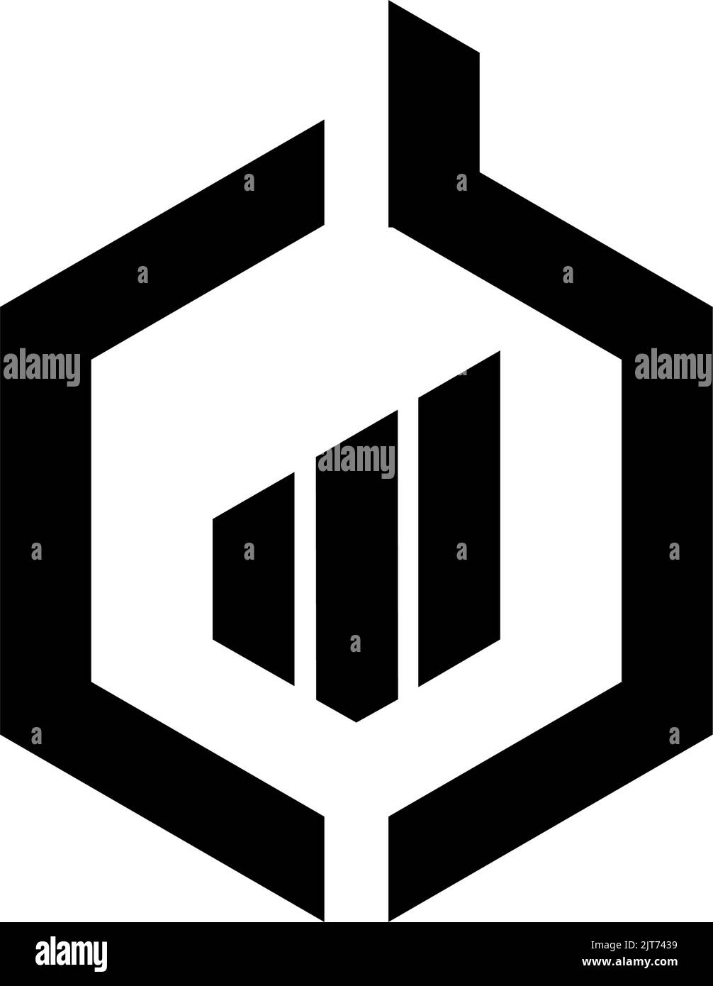 Un logo noir minimaliste avec des lignes inclinées nettes isolées sur un fond blanc, modifiable Illustration de Vecteur
