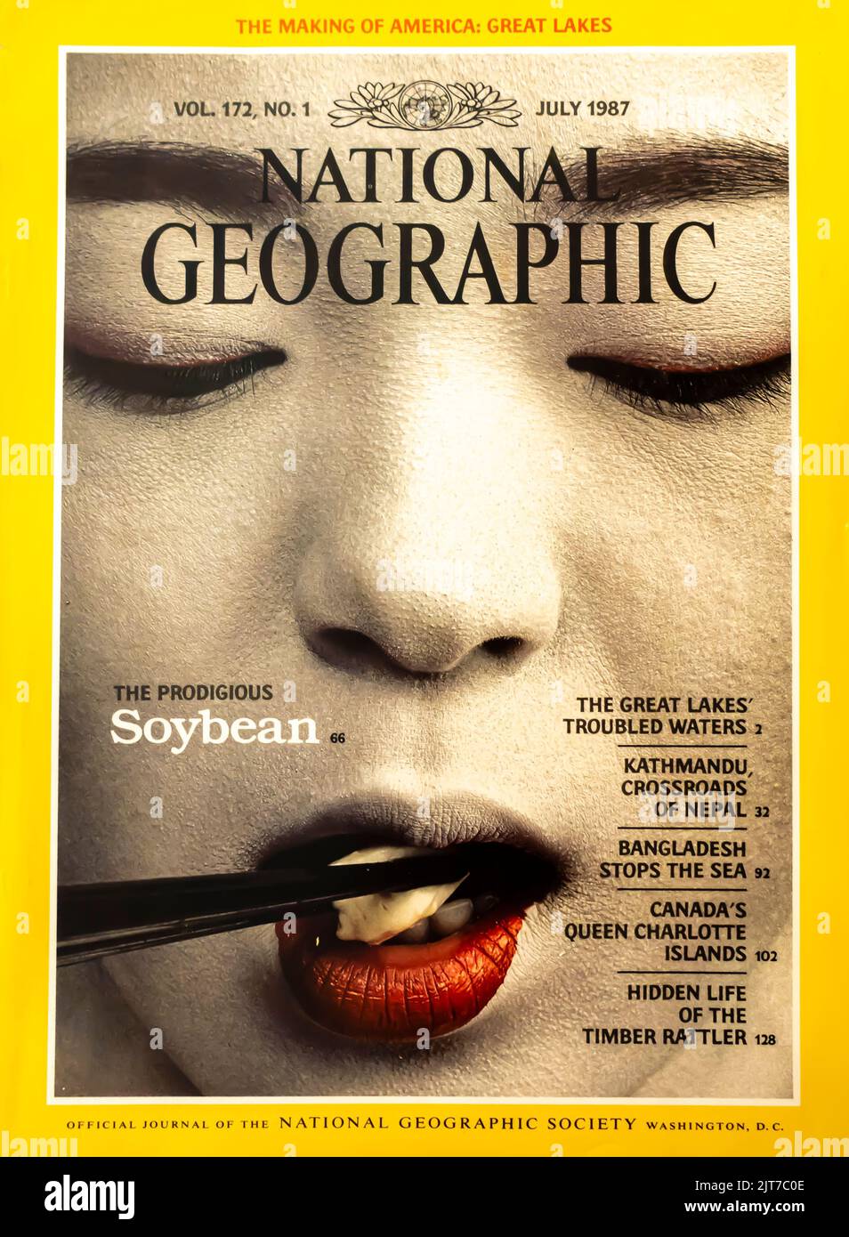 Couverture du magazine National Geographic, juillet 1987 Banque D'Images