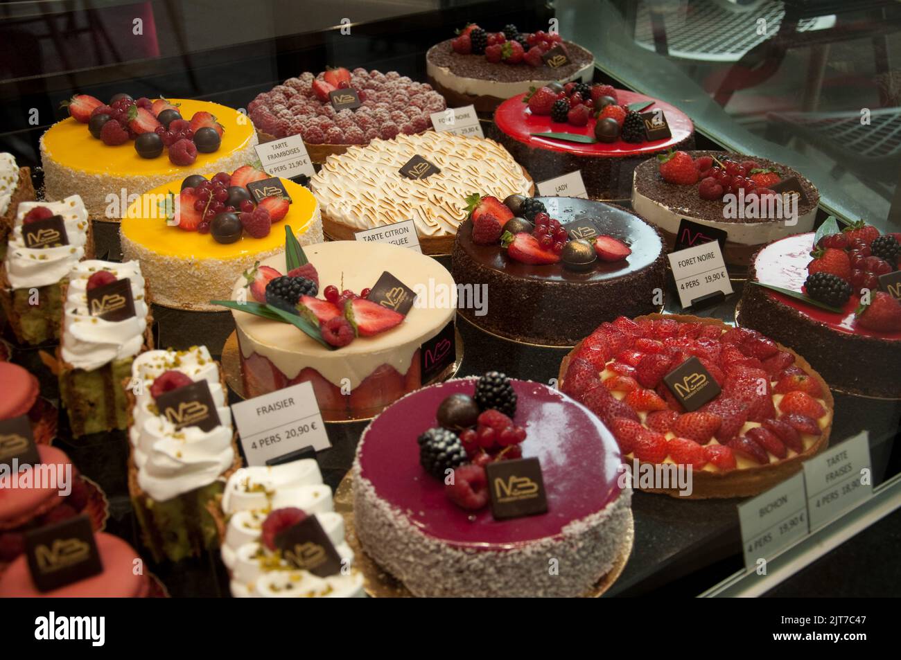 Beaux gâteaux français, Paris, France Banque D'Images