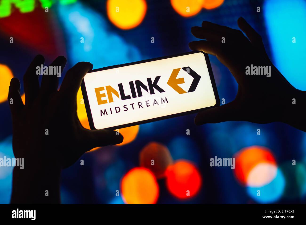Brésil. 28th août 2022. Dans cette illustration, le logo LP d'EnLink Midstream Partners s'affiche sur l'écran d'un smartphone. (Credit image: © Rafael Henrique/SOPA Images via ZUMA Press Wire) Banque D'Images