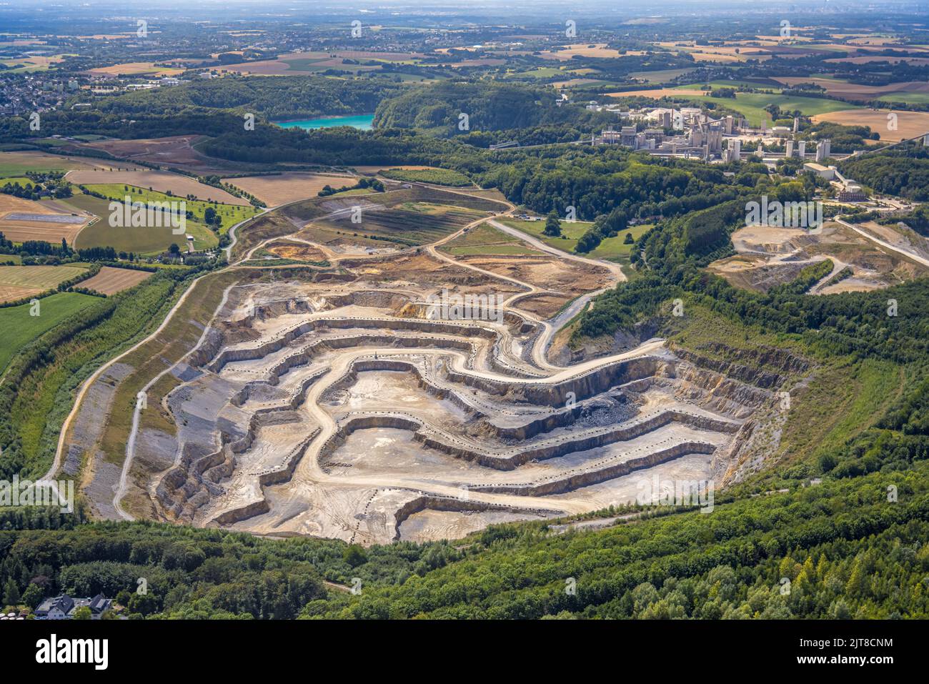 Luftbild, Kalksteinbruch Rohdenhaus, Rützkausen, Wülfrath, Ruhrgebiet, Nordrhein-Westfalen, Deutschland, DE, Europa, Luftaufahme, Luftbildfotografie, Banque D'Images