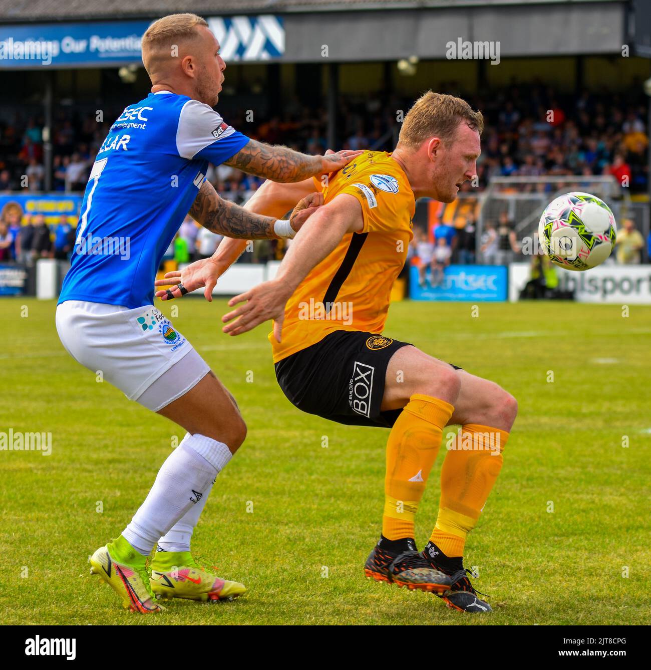 Carrick Rangers vs Linfield, Danske Bank Premiership, Loughview Leisure Arena Carrickfergus, dimanche 28th août 2022. Banque D'Images