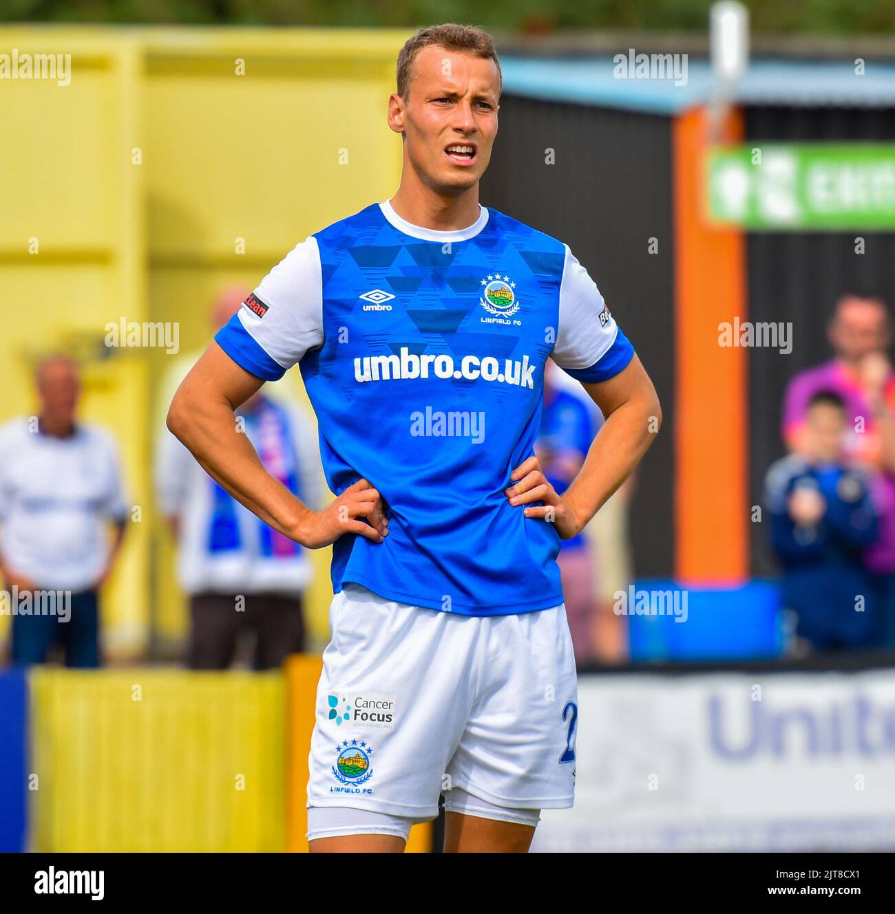 Eetu Vertainen - Carrick Rangers vs Linfield, Danske Bank Premiership, Loughview Leisure Arena Carrickfergus, dimanche 28th août 2022. Banque D'Images