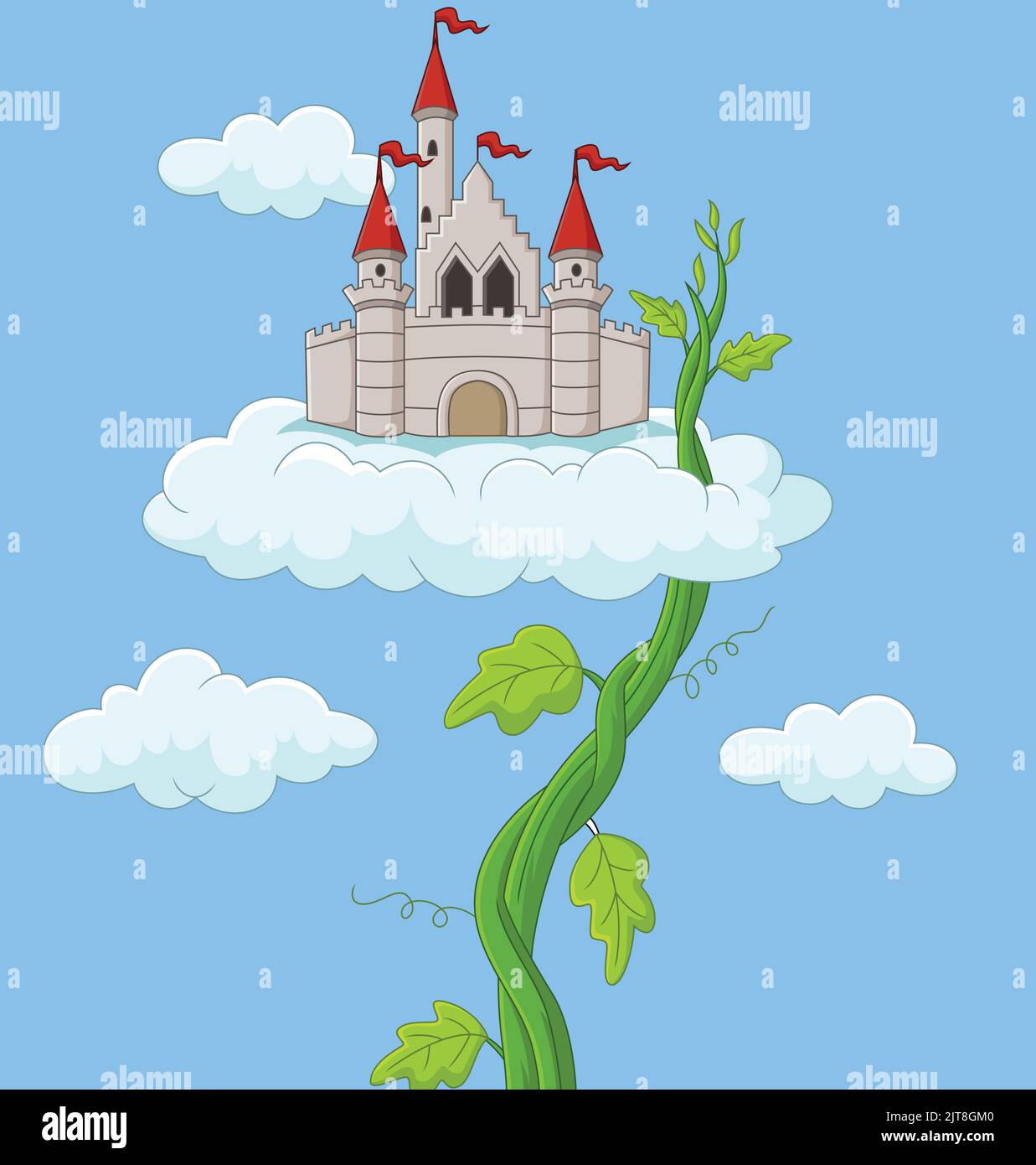Château avec germe dans les nuages Illustration de Vecteur