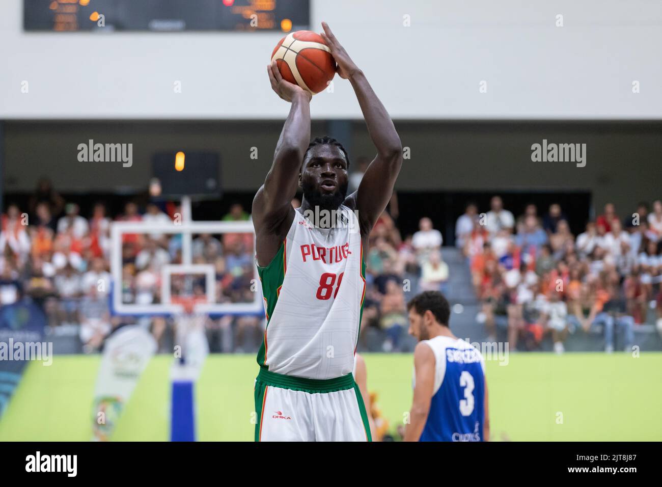 Odivelas, Portugal. 28th août 2022. 28 août 2022. Odivelas, Portugal. Portugal et Sacramento Kings Centre Neemias Queta (88) en action pendant le match de la FIBA Europe Cup (Groupe F), Portugal vs Chypre crédit: Alexandre de Sousa/Alay Live News Banque D'Images