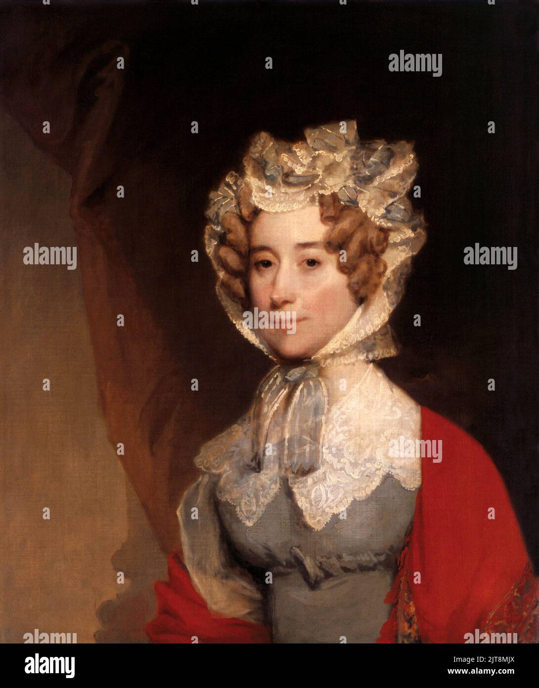 Un portrait de Louisa Catherine Johnson Adams. Elle était la femme et la première dame de John Quincy Adams, le président des États-Unis en 6th. La peinture est de Gilbert Stuart, 1821-26 Banque D'Images