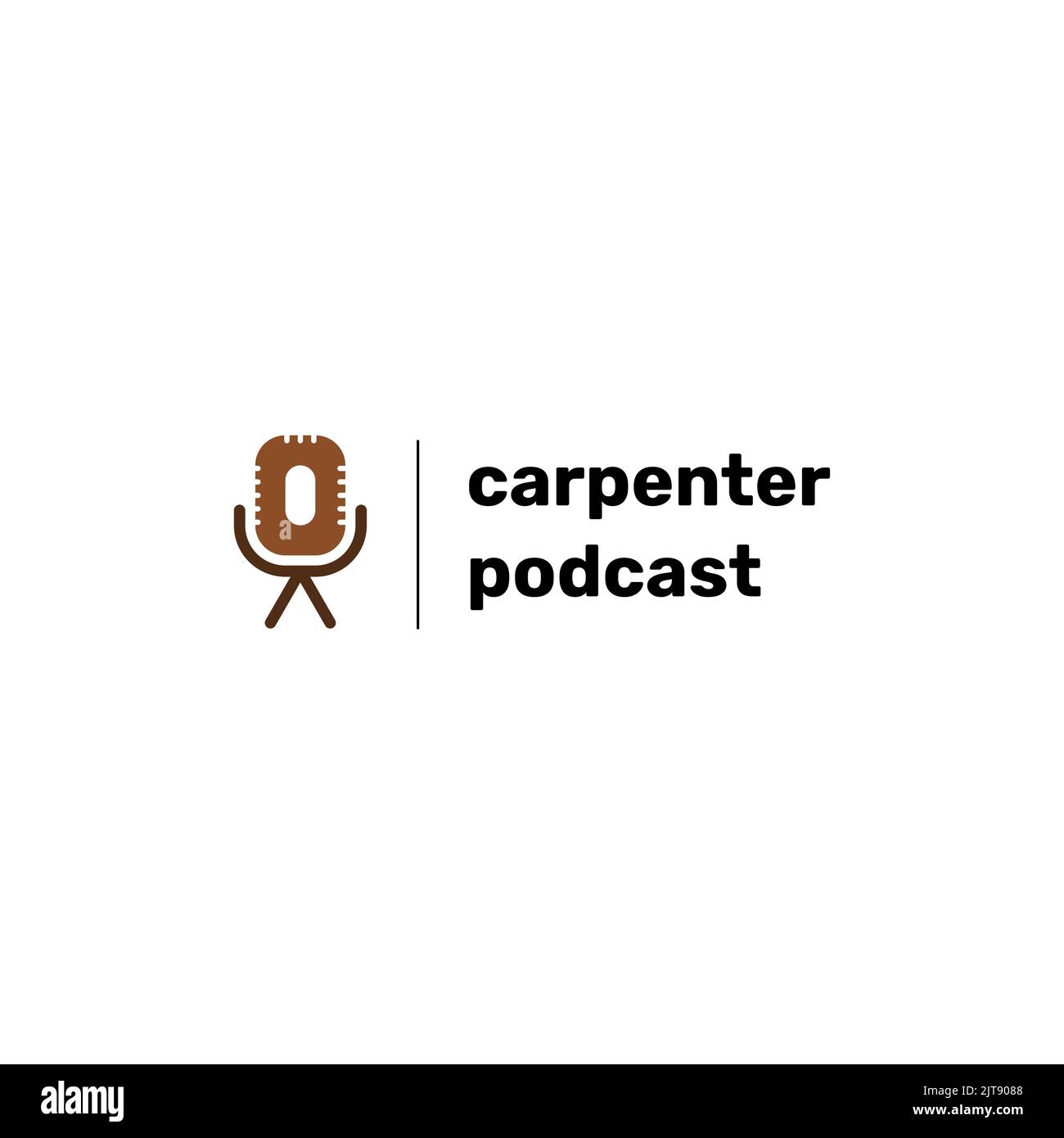 Modèle de conception de logo de podcast de menuisier d'illustration. Format vectoriel. Illustration de Vecteur