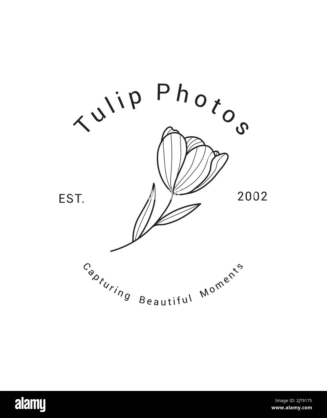 logo botanique logo floral illustration vectorielle tulipe dessinée à la main pour entreprise entreprise logo tulipe contour logo fleur logo Illustration de Vecteur