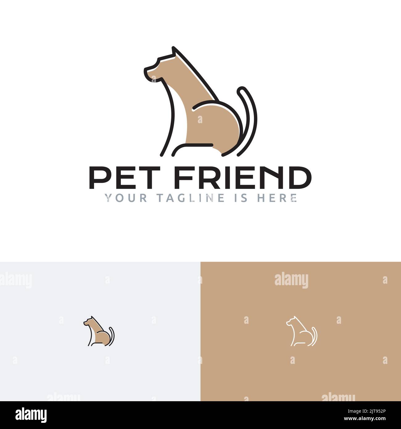 Animal ami adorable chien adorable logo chiot Illustration de Vecteur