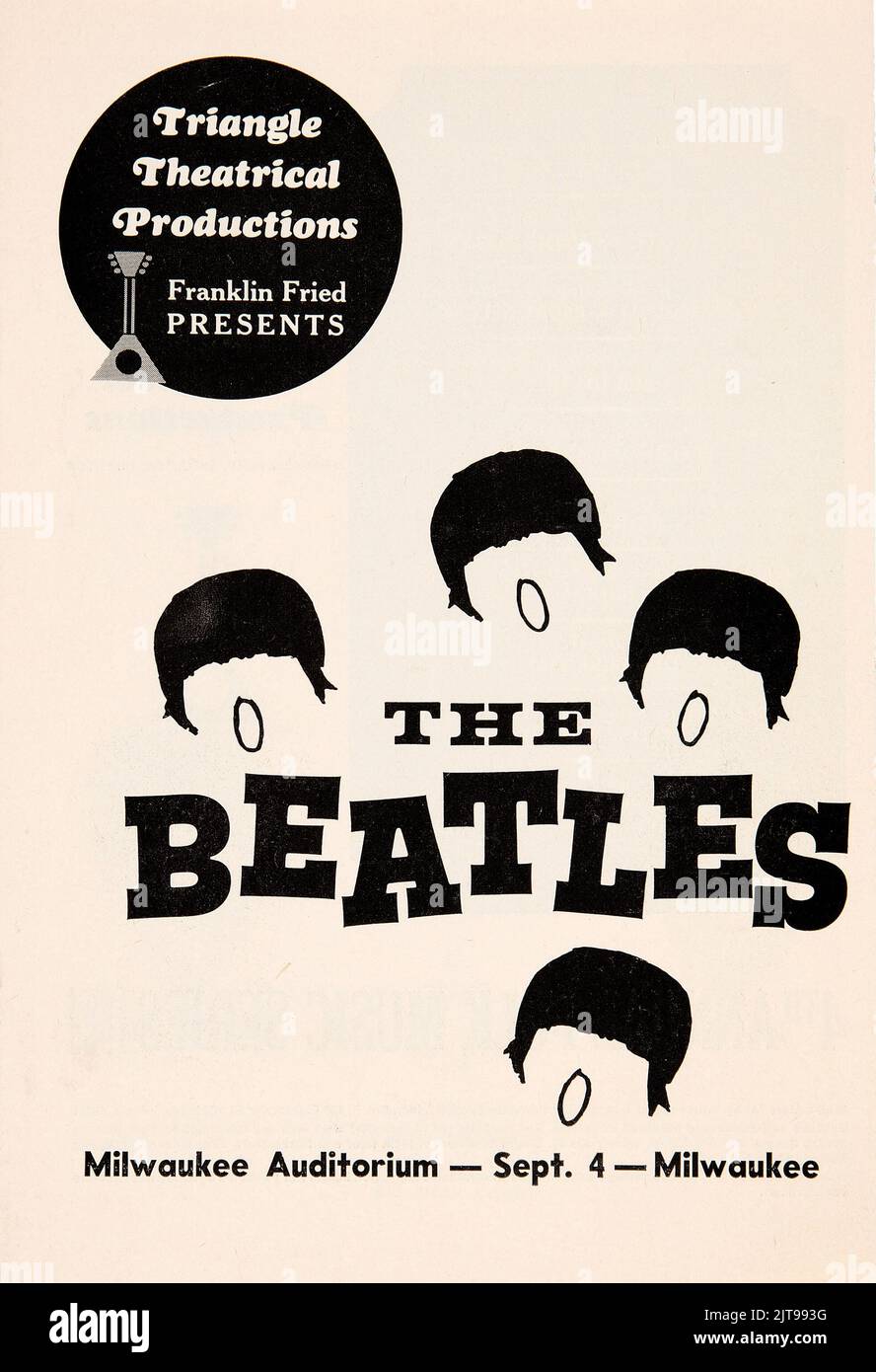The Beatles 1964 Milwaukee Auditorium, Wisconsin concert Program, Triangle Theatrical Productions, Franklin Fried Banque D'Images