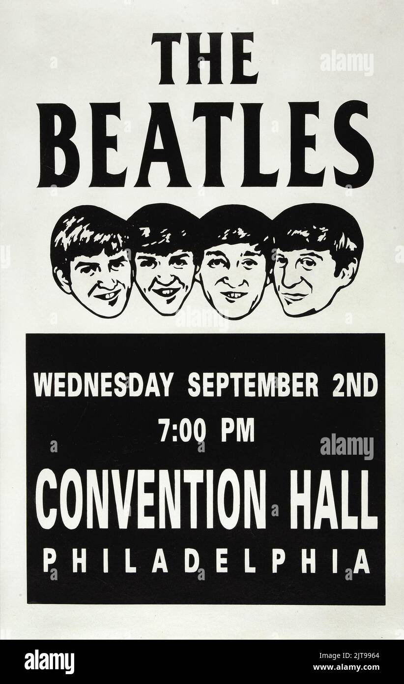 The Beatles Philadelphia Convention Center – affiche de concert (1964) Banque D'Images