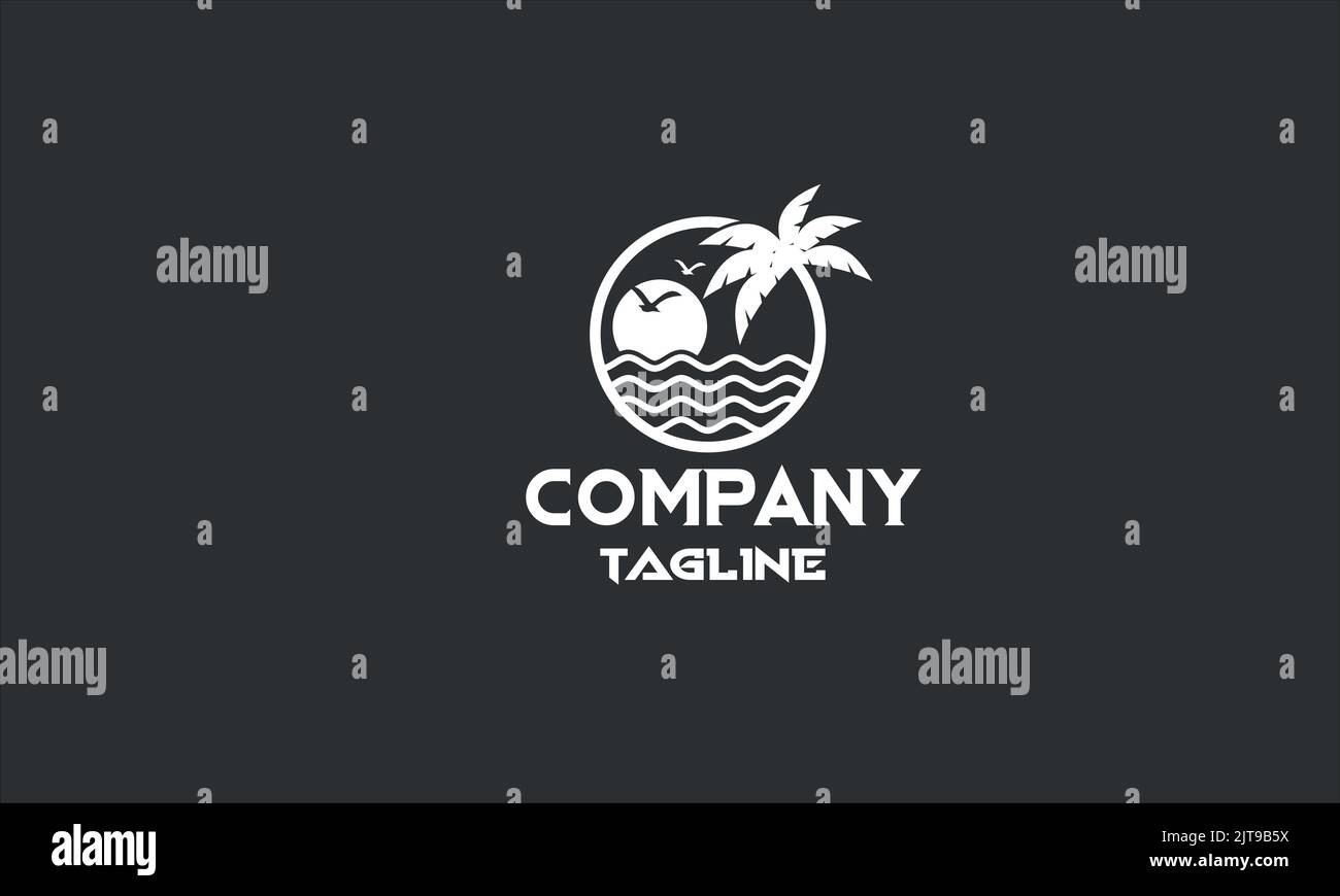 modèle de logo minimal pour le tourisme Illustration de Vecteur