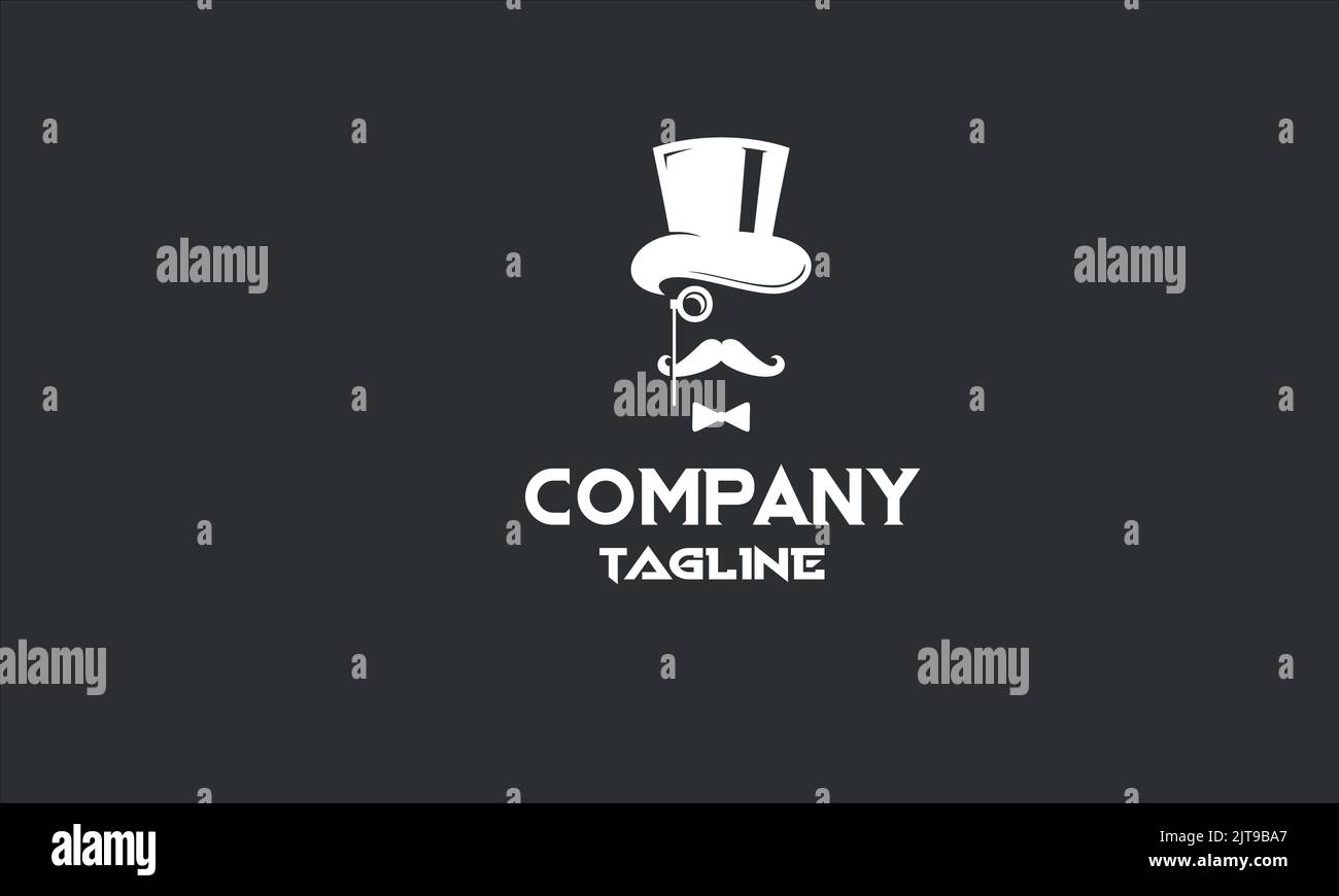 modèle minimal de logo gentleman Illustration de Vecteur