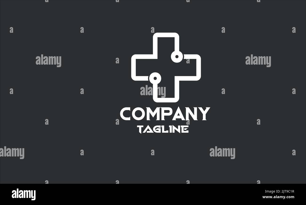 modèle de logo minimal hospital plus Illustration de Vecteur